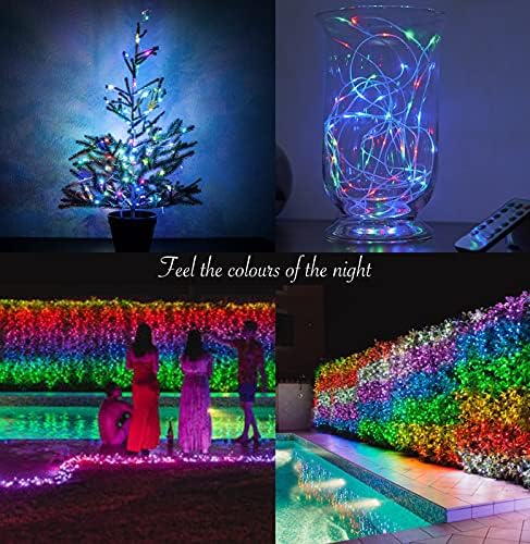 TEKLED® LED String Lights 10M | RGB Colour Changing 100 Micro LED Lights | with Remote Control and Power Supply | for Home TV Kitchen Bedroom Christmas Indoor Decoration