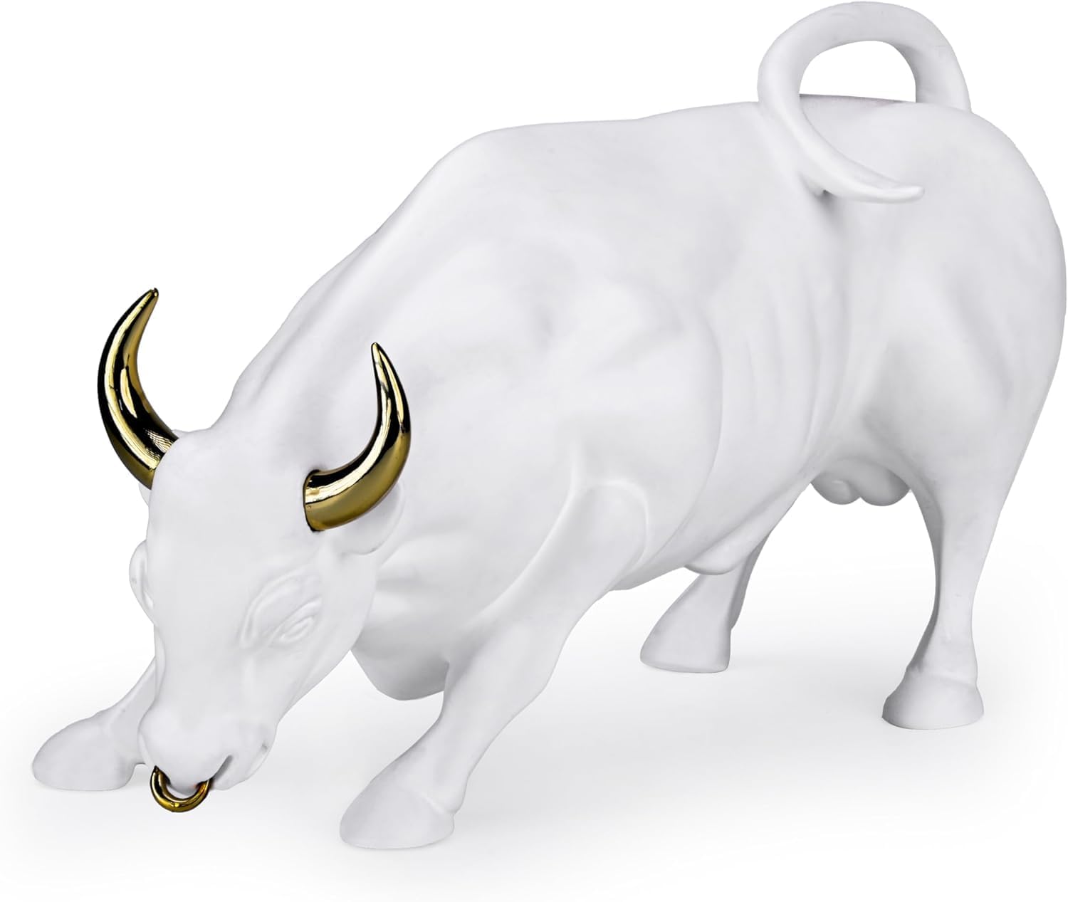 Amazon.com: Artarium White Charging Bull Figurine (7.4 Inch), Wall