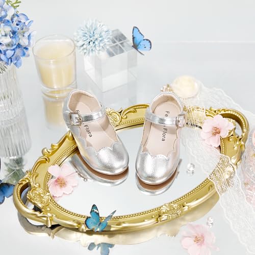 Image of Felix & Flora Toddler Flower Girl Dress Shoes - Baby Girl Ballet Mary Jane Flats for Party School Wedding