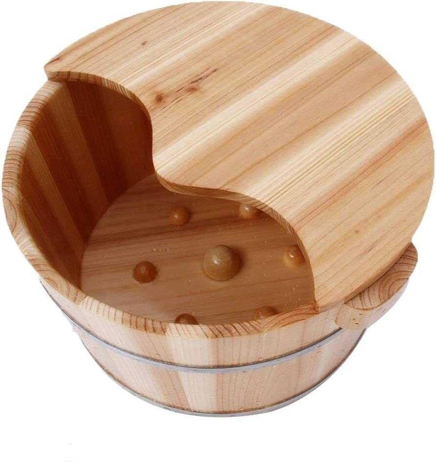Bañera para pies de madera maciza Wcxixo miniatura 3