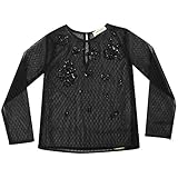 Articolo: Blusa Twin-set Simona Barbieri Blusa Bambina in Tulle Plumetis con Ricamo 202GJ2611 Nero 8A/32