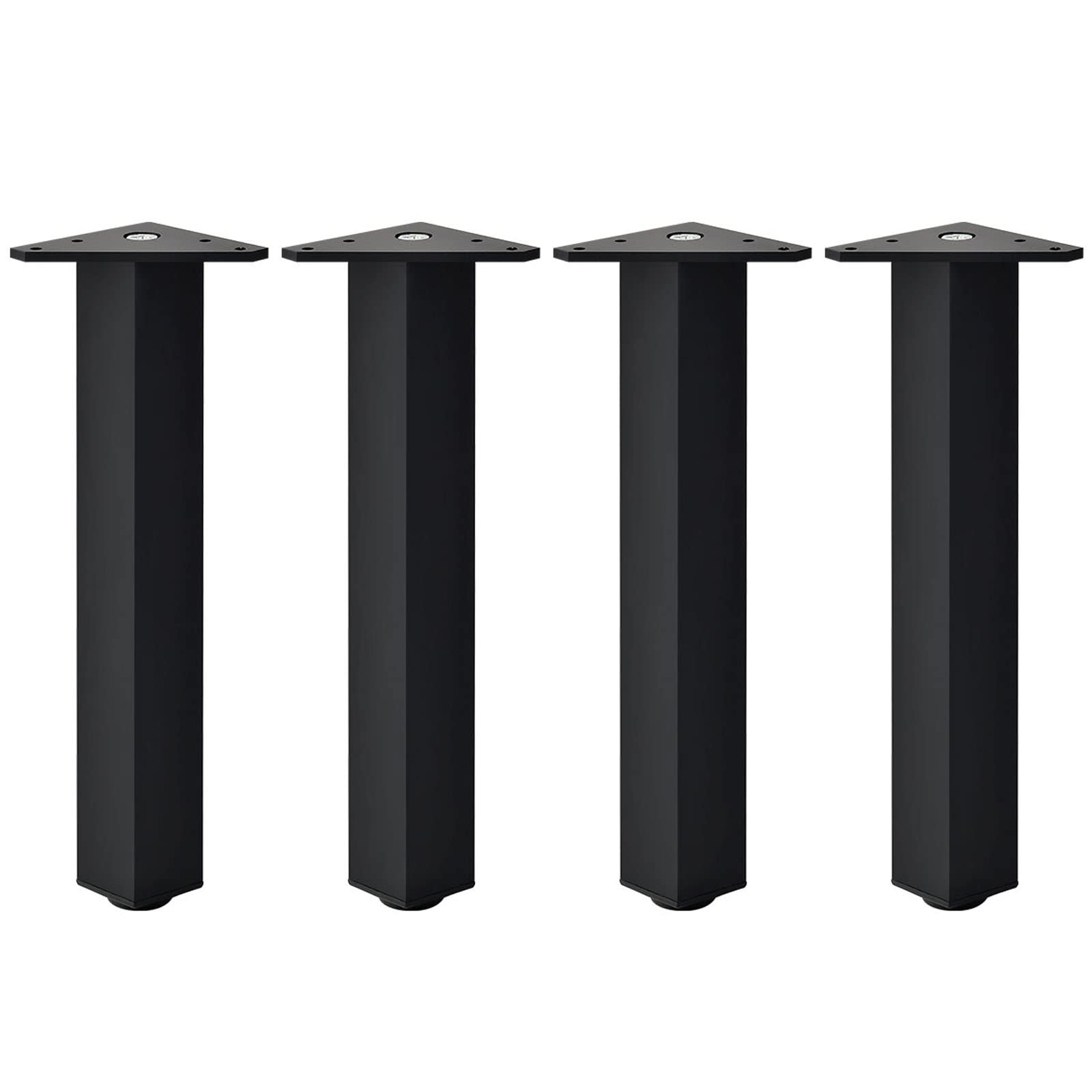 Lot de 4 pieds de meubles réglables 250mm, pieds de support robustes en aluminium noir