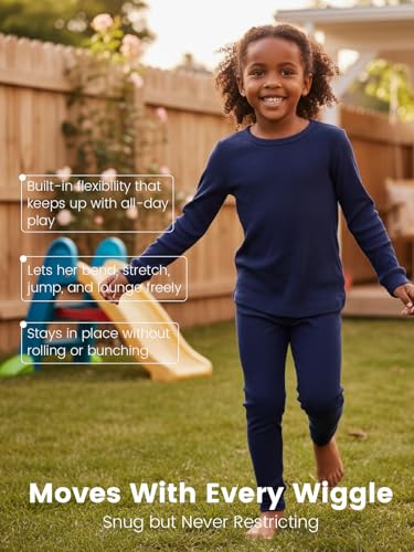 Girls Thermal Underwear Set Base Layer Long Sleeve Top and Pants3