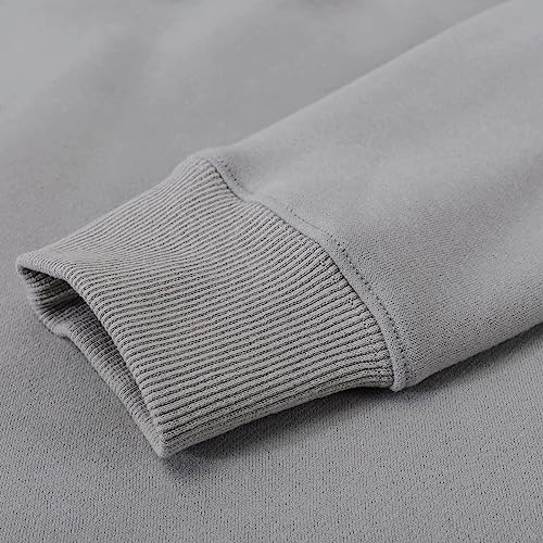 Micticsi Women's 2023 Cropped Hoodies Long Sleeves Fleece Crop Top Sweatshirt With Hooded L A Gray #TOP3