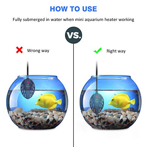 Orlushy Mini Aquarium Heater 100W,Small Fish Tank Heaters with LED Digital Temperature Display and External Temperature Controller for Betta Frogs Newts Turtles(100W)