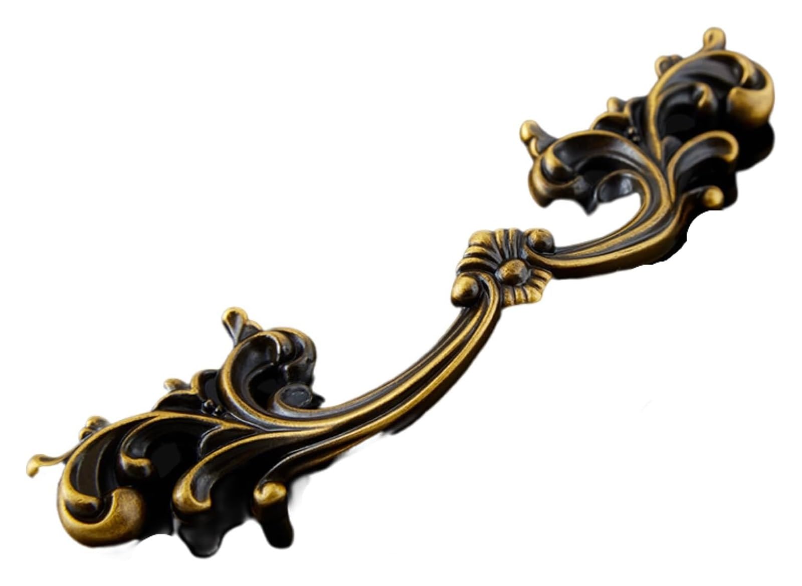 VOPLIVAT Vintage Brass Cabinet Drawer Pulls, Zinc Alloy Cabinet Knob Dresser Drawer Pull Diameter 34mm(Flower Hole Distance 96mm)