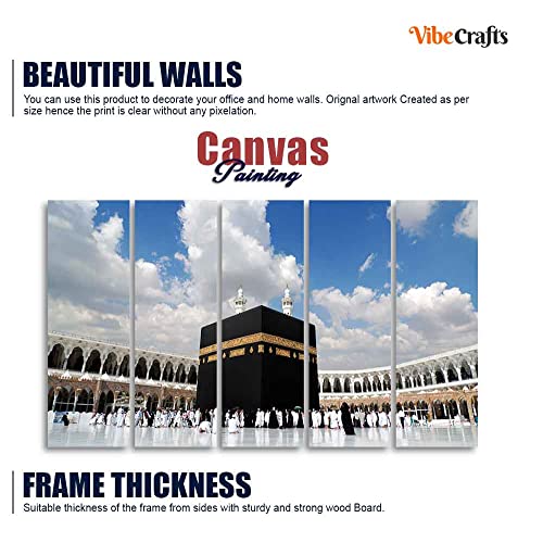 Image of VIBECRAFTS Masjid Al Haram Wall Painting of Five Pieces Set For Home|Office|Living Room|Gift (PTVC5Pcs4 8585)
