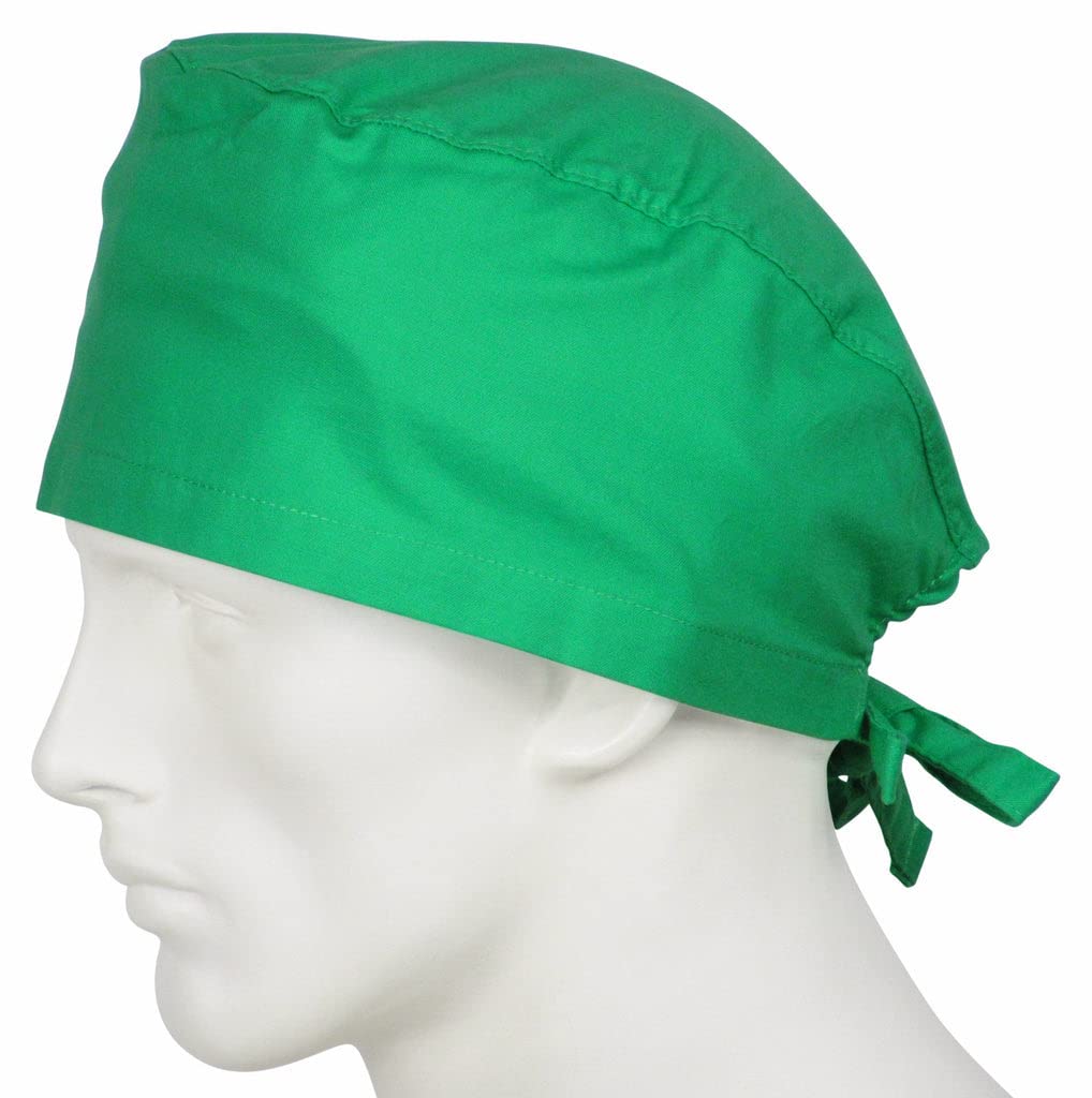 ZYGOMA Cotton Head CAP (PACK OF 5), Washable, Reusable, Autoclavable, Surgical Doctor Cap, 100% Cotton, Green (PACK OF 5, HEAD CAP)