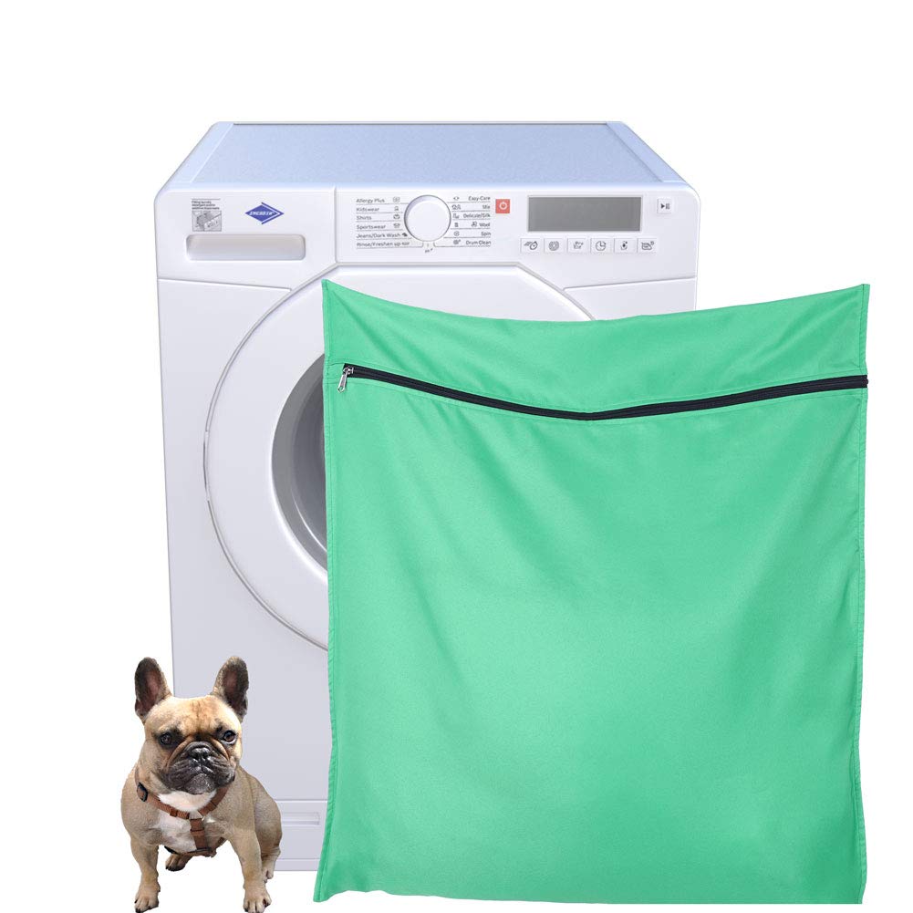 Pet Laundry Bag for Washing Machine Petwear Wash Bag- Keep Your Washing Machine Free from Hair - Ideal for Dogs, Cats, Horses's Towels, Blankets, Toys, Harness & More(Green)