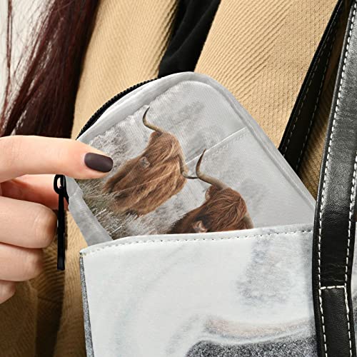 Image of Highland Cow Travel Pill Case Portable Weekly Pill Box Bag Container 7 Days Pill Organizer Vitamin Supplement Holder with Zipper for Family Business