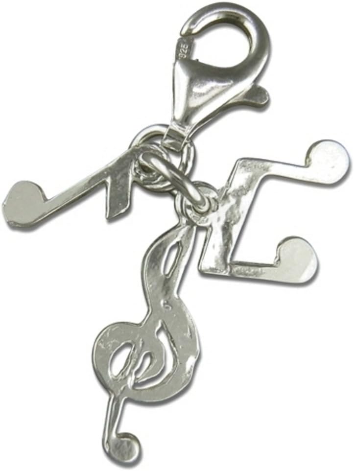 Music Themed Clip On Charms Collection - Sterling Silver Clip On Charm Pendant with Lobster Clasp for Women - Compatible with Thomas Sabo Charms Bracelet - Women's Clasp Charms