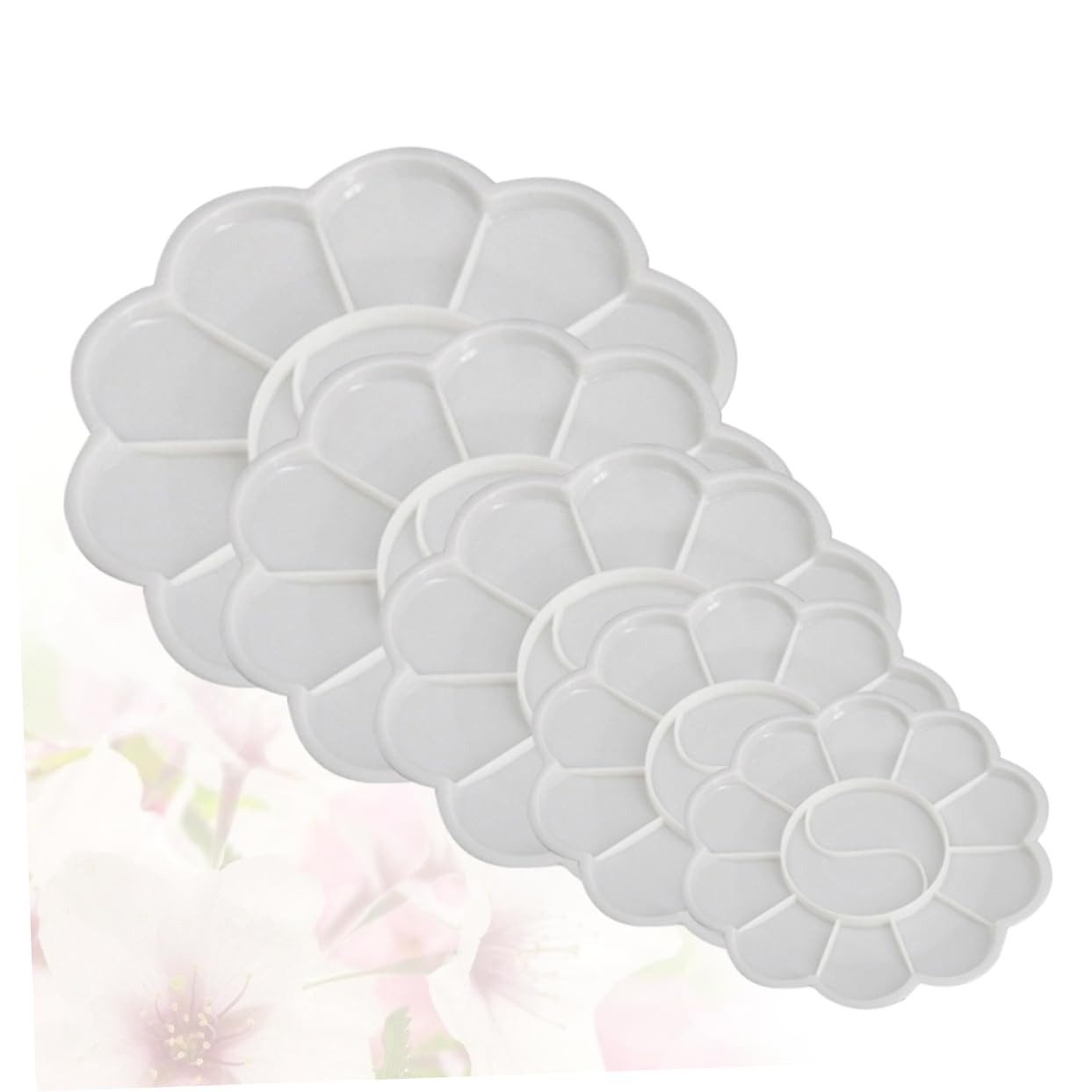 HOMSFOU Plastic Palette Paint Tray Set 5pcs for Art Students Boys and Girls Watercolor