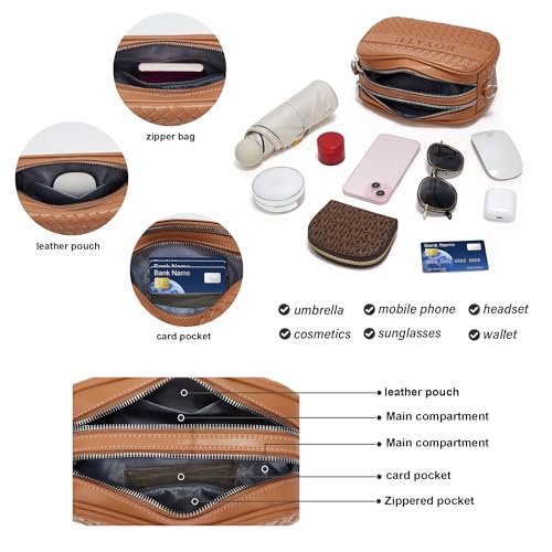 BOYATU Woven Crossbody Bag for Women: Vegan Leather Purse - Small Shoulder Bags for Ladies - Trendy Purses with Wide Strap4