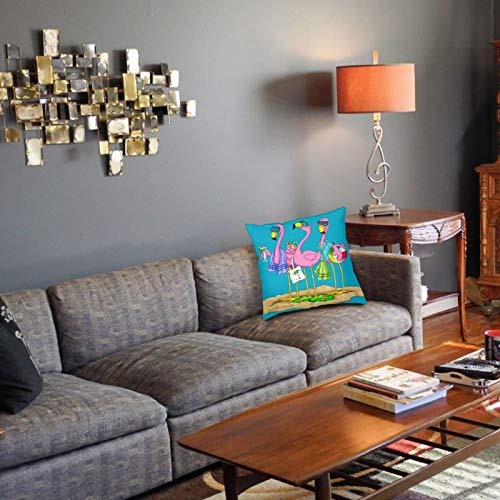 Aiputao Flamingo Hawaii Summer Throw Pillow Cover 18 X 18 Inch Modern Cushion Square Pillowcase For Sofa Bed Car Home Decorative #TOP3