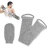 Set de Guante Exfoliante Corporal, 2 Pcs Correa Espalda de Ducha Guante Exfoliante Corporal, Eliminación Suave de Pieles Muertas Accesorios, Manoplas Baño Felpa en el Cuerpo, el Rostro y el Baño