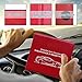 Ziciner Car Registration Insurance Holder, 2Pack Essential Auto Card Document Glove Box Organizer with Touch Fastener, Vehicle Interior Accessories Perfect for Most Car, Truck, SUV (Red/Small Car)