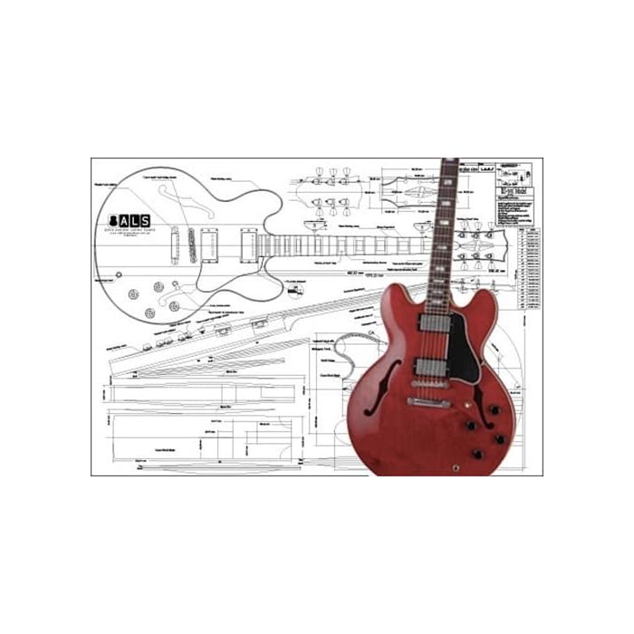 Buy Plan of ES355 Hollow Body Electric Guitar Full Scale Print