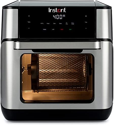 Instant Vortex Plus 10-Quart Air Fryer, From the Makers of Instant Pot, 7-in-1 Functions, with EvenCrisp Technology, App with over 100 Recipes, Stainless Steel