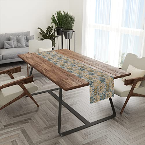 Retro Flower Pattern Table Runner Mandala Floral Cotton Linen Table Runners Farmhouse Home Decor For Kitchen Dinner Party Housewarming Gift (14X72 Inches ) #TOP3
