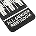 ADA All Gender Adhesive Restroom Toilet Sign with Braille for Business Restaurant, 6