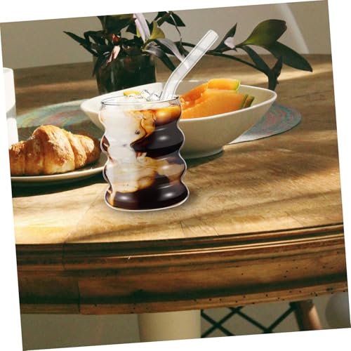 Set de 4 vasos de vidrio con diseño ondulado ribeteado miniatura 4