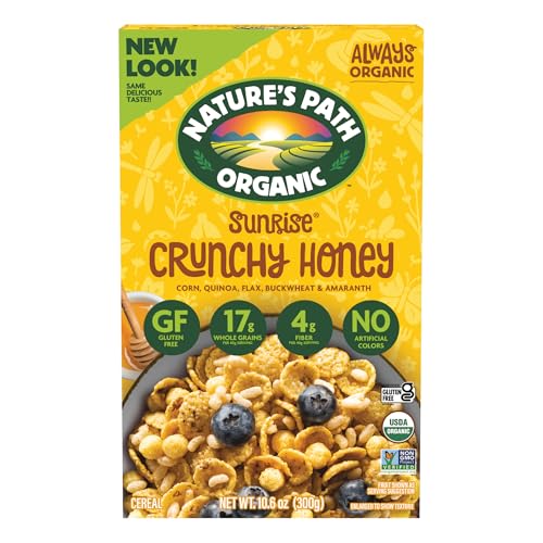 Nature's Path Organic Sunrise Crunchy Honey Cereal, 10.6 oz (Pack of 1), Gluten Free, Non-GMO