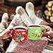 Set of 4 Stackable Christmas Mugs, 15.8 Oz Coffee Mug With Stand, Holiday Hot Cocoa Mugs for Mom Family Colleagues Friend & Farmhouse Cocoa Tray Decor