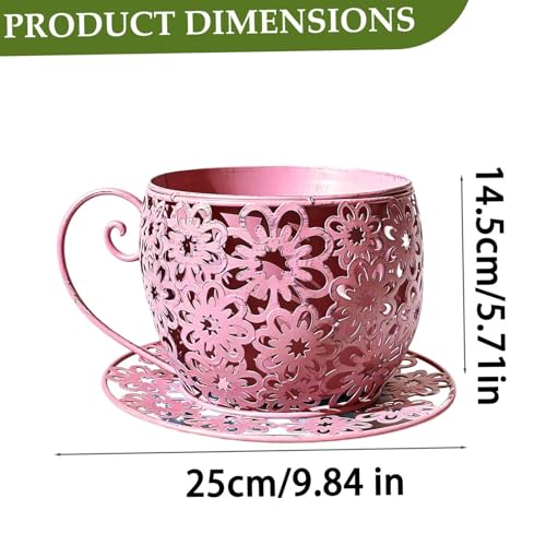 Jardinière décorative tasse rétro, le cadeau de jardinage idéal