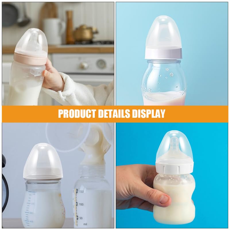 Image of PRETYZOOM 8pcs Milk Bottle Caps Dome Lid Cap Baby Feeding Bottles Nipples Cover Diameter 2.44 Inch