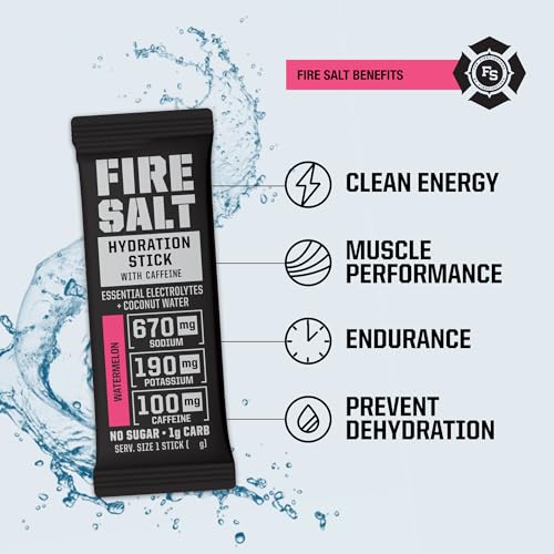 Image of Fire Salt Caffeine Watermelon Energy Hydration Sticks, 32 Count