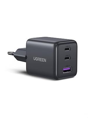 UGREEN USB C Ladegerät 30W 3-Port GaN II Netzteil PD Schnellladegerät Kompatibel mit iPhone 17, 17 Pro Max, Air, 16, 15, 14, 13, 12, iPad, Galaxy S25, S24, S23, Pixel 9 (Schwarz)