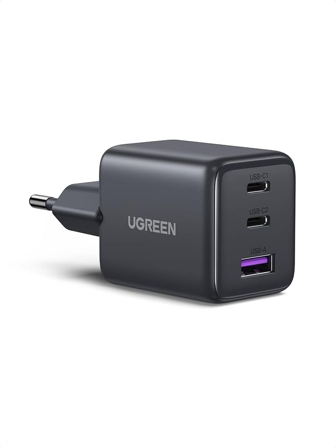 UGREEN ładowarka USB C 30W 3-portowy adapter iPhone GaN II zasilacz PD szybkiej ładowania kompatybilny z iPhone 17 Pro Max, 16, 15, 14, 13, iPad, Galaxy S25, S24 Pixel 9 (Czarny) | Kompatybilny z iPhone 17 Pro MAX Air 16 15 Galaxy S26 S25 S24 Ultra A57 A16 Pixel 10 9 8 iPad MacBook Air Neo (czarny)