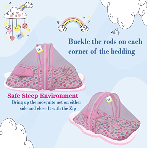 Toddylon-Baby-Bedding-for-New-Born-Mosquito-Net-Bed-Sleeping-Bag-Reversible-Baby-Nest-Tub-Bed-0-6-Months-Pink