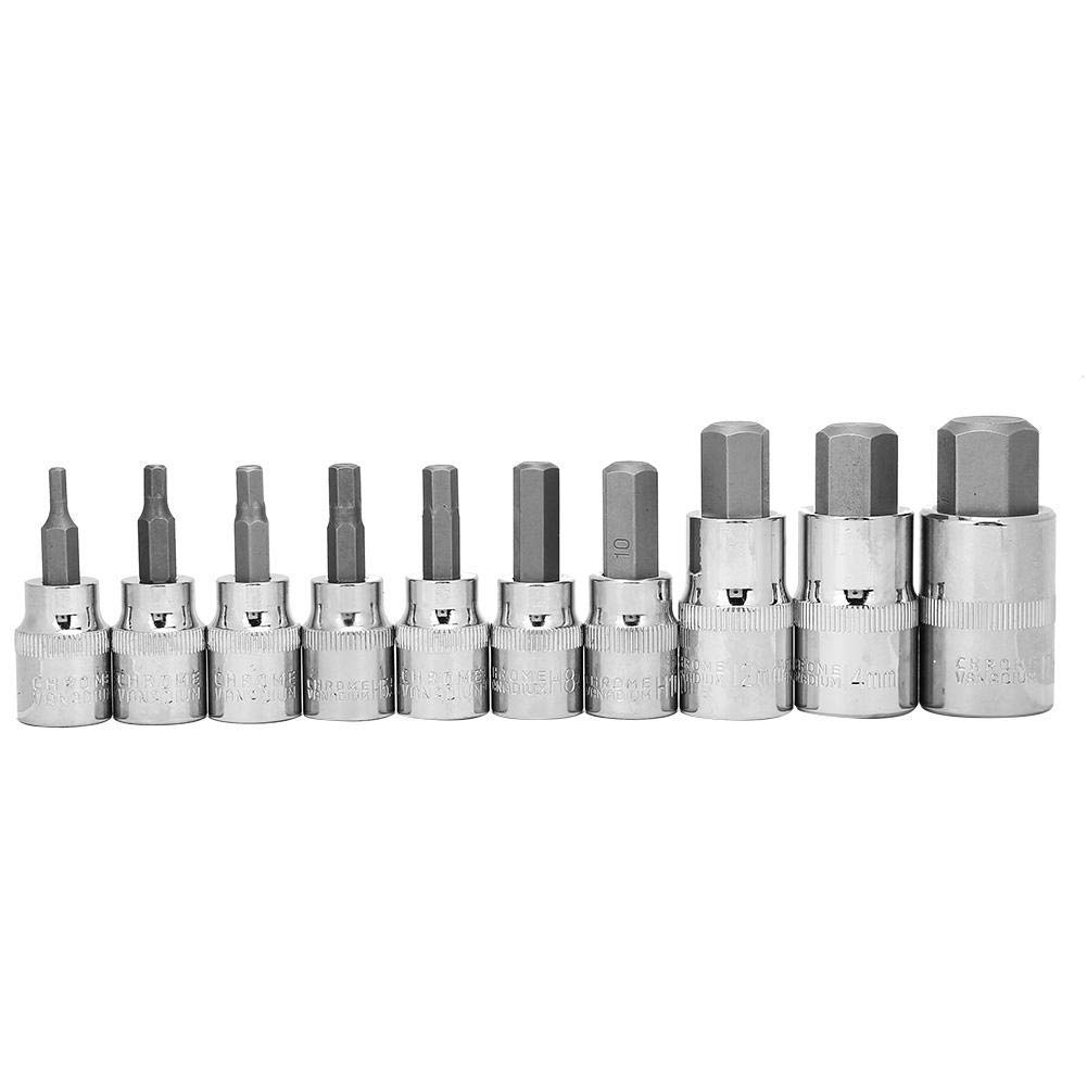 10 szt. Gniazdo sześciokątne, adapter gniazda 3/8" 1/2" 3-17 mm Zestaw wierteł i kluczy nasadowych dla przemysłu budowlanego, przemysłu produkcyjnego, napraw domowych, narzędzi dla przemysłu naprawy