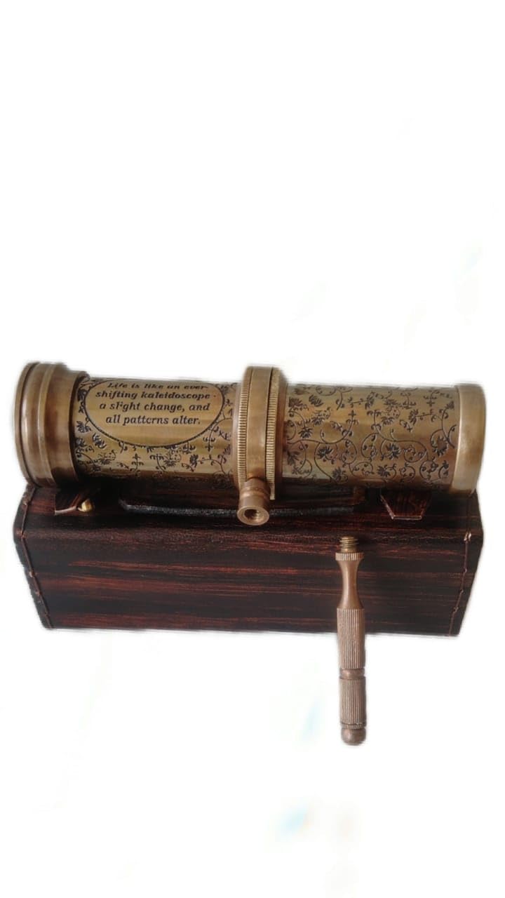 MUSKAN NAUTICAL STORE Brass Kaleidoscope, Antique Kaleidoscope, Personalized Gift, Birthday Gift, Puzzle Gift, Gift for Love Gift for Couple