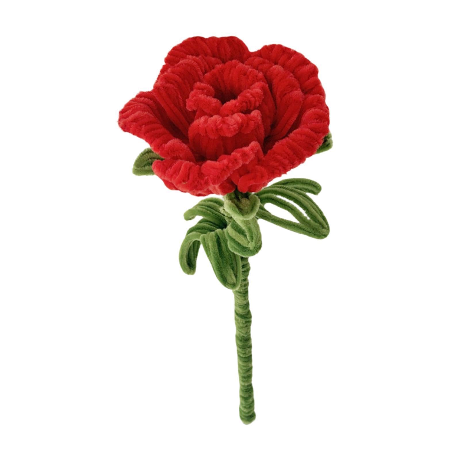 HIFRQVVC Wedding bouquets with handles, Handmade Chenille Simulation Rose Bouquet for Wedding Graduation Centerpieces Gift 35cm