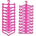 BJDBUS 60 Pcs Pink Plastic Hangers for 11.5 inch Doll Clothes Gown Outfit Holders Accessories