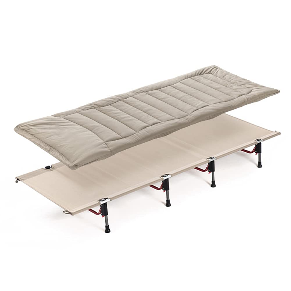 Lettino da Campeggio Leggero con materassino in Cotone, Lettino da Campeggio Pieghevole Portatile con Materasso per Dormire e telai Letto in Lega di Alluminio per Viaggi all'aperto