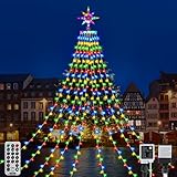 XTF2015 Christmas Tree Lights Outdoor Star String Lights, 317 LED 9 Lights with Timer & Memory Funct