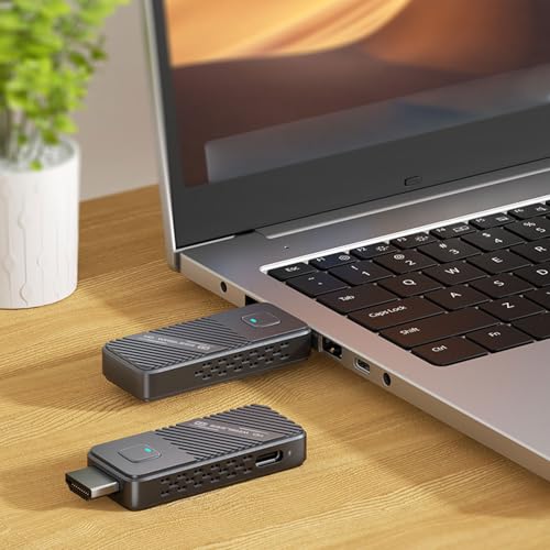 LICAEVEY Wireless Transmitter and Receiver, Decodificador 4K 1080P Salida con Baja Latencia 0.05s, Extensor de Doble Banda Alcance 164 pies para TV Proyector PC Laptop miniatura 2