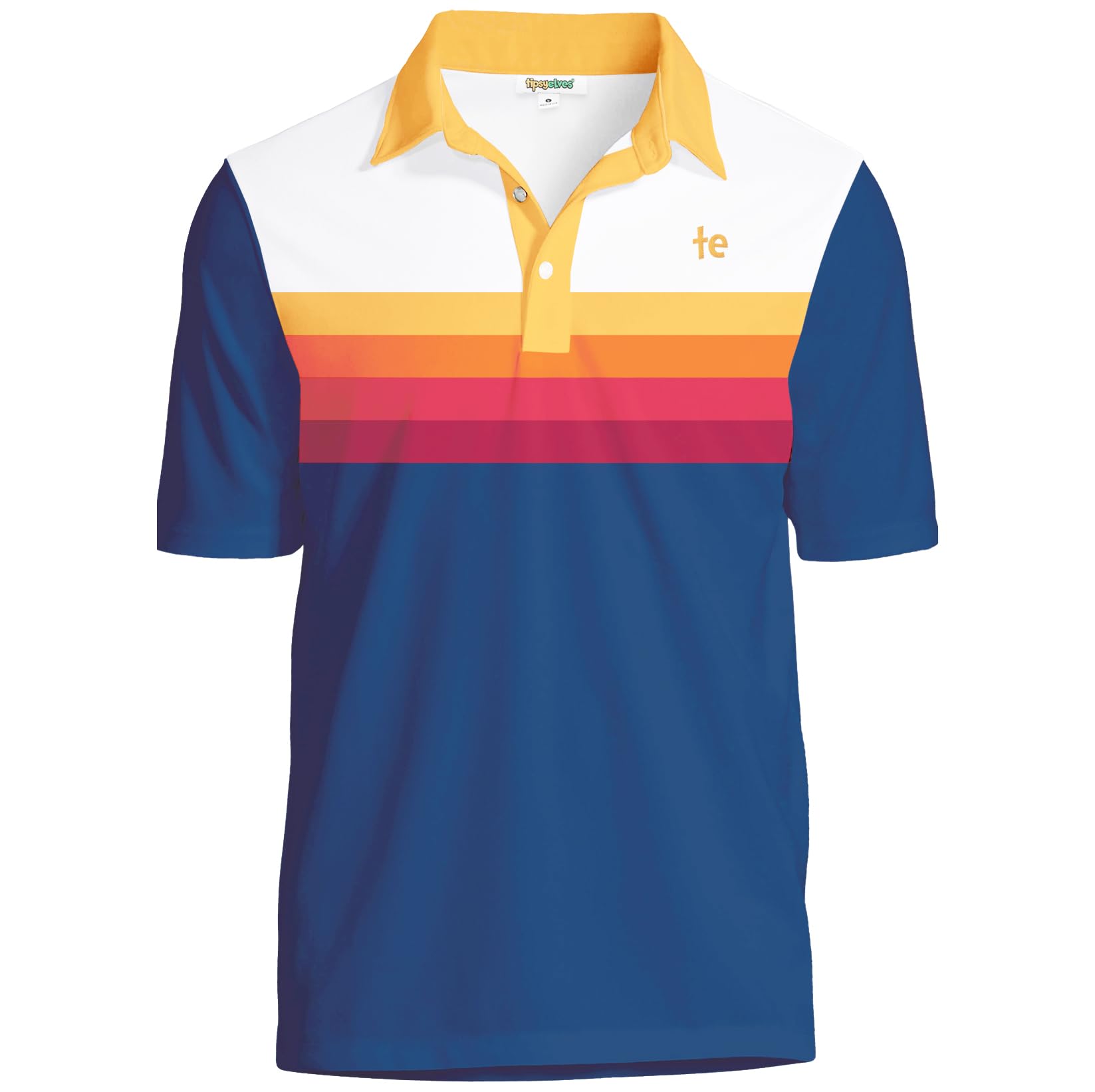 Tipsy Elves Men's Athletic Fit Golf Polo Shirt - Performance Golf Shirt for Men w/ 4-Way Stretch Moisture Wicking Fabric