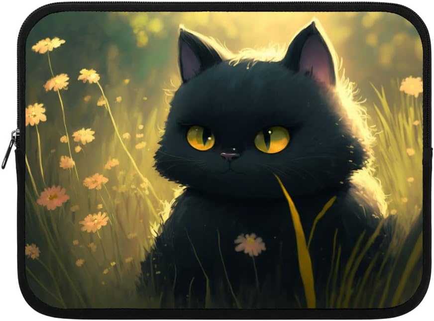 Cartoon Cat iPad Sleeve - Graphic Tablet Sleeve - Funny Carrying Case - 13 inches