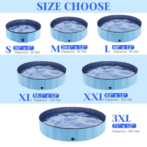Foldable-Dog-Bath-Swimming-Pool-Plastic-Kiddie-Pool-Professional-Tub-Collapsible-Grooming-Bathtub-for-Pets-Kids-Baby-and-Toddler-395-x-12-Inches-Blue Foldable Dog Bath Swimming Pool Plastic Kiddie Pool Professional Tub Collapsible Grooming Bathtub for Pets Kids Baby and Toddler 395 x 12 Inches Blue