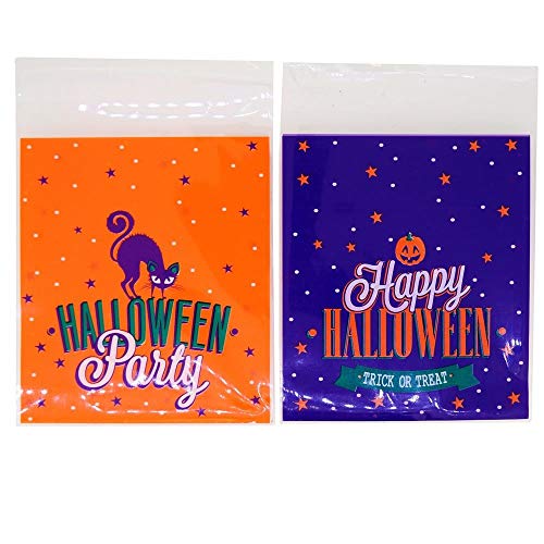 Free Shipping Offer Happy Halloween Party Pumpkin and Cat Trick or Treat Candy Cookie Gift Bags, 2 Type, Pack of 95