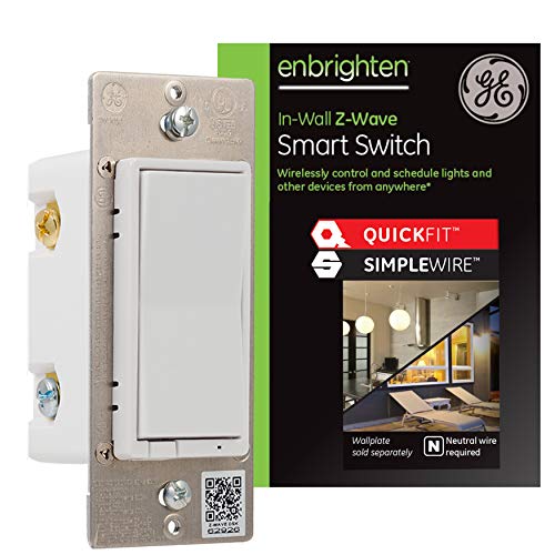 GE Enbrighten Z-Wave Plus Smart Light Switch with QuickFit and SimpleWire, 3-Way Ready