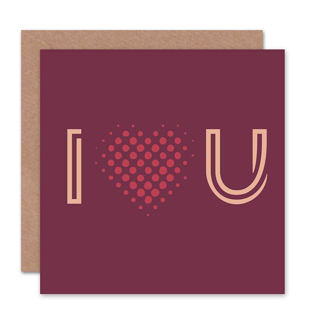 Wee Blue Coo VALENTINES LOVE YOU PICTOGRAM HEART LOVE ART GREETING CARD GIFT