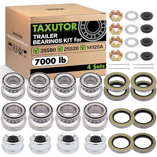 25580 14125A Trailer Bearing Kit 4 Sets 5200-7000LB Seals Nuts