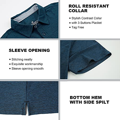 Samerm Mens Golf Shirt Moisture Wicking Quick-Dry Short Sleeve Casual Polo Shirts For Men(Navy Xl) #TOP3