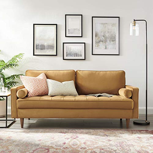 Modway EEI-3764-COG Valour Performance Velvet Sofa Cognac