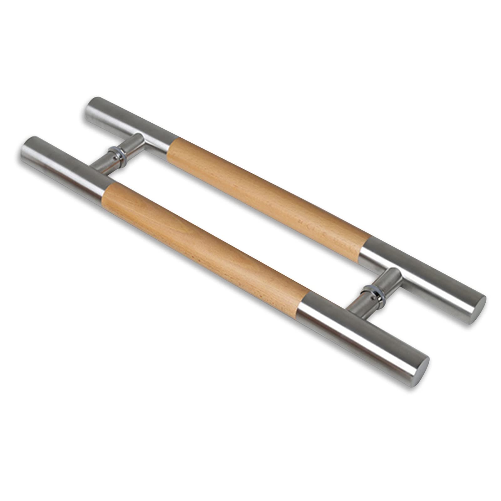 CWCQGH Door Pull Glass Door Push Handle Wood & Stainless Door Konbs,Round Kitchen Doors Commercial Doors Handles,for Home Entry Store Garages Cabinet,Silver-100cm/39inch